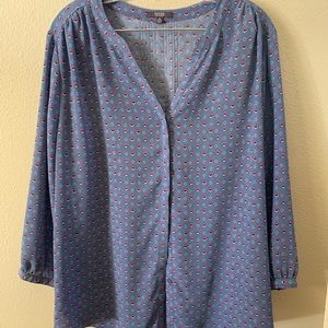 NYDJ button down blouse with floral print